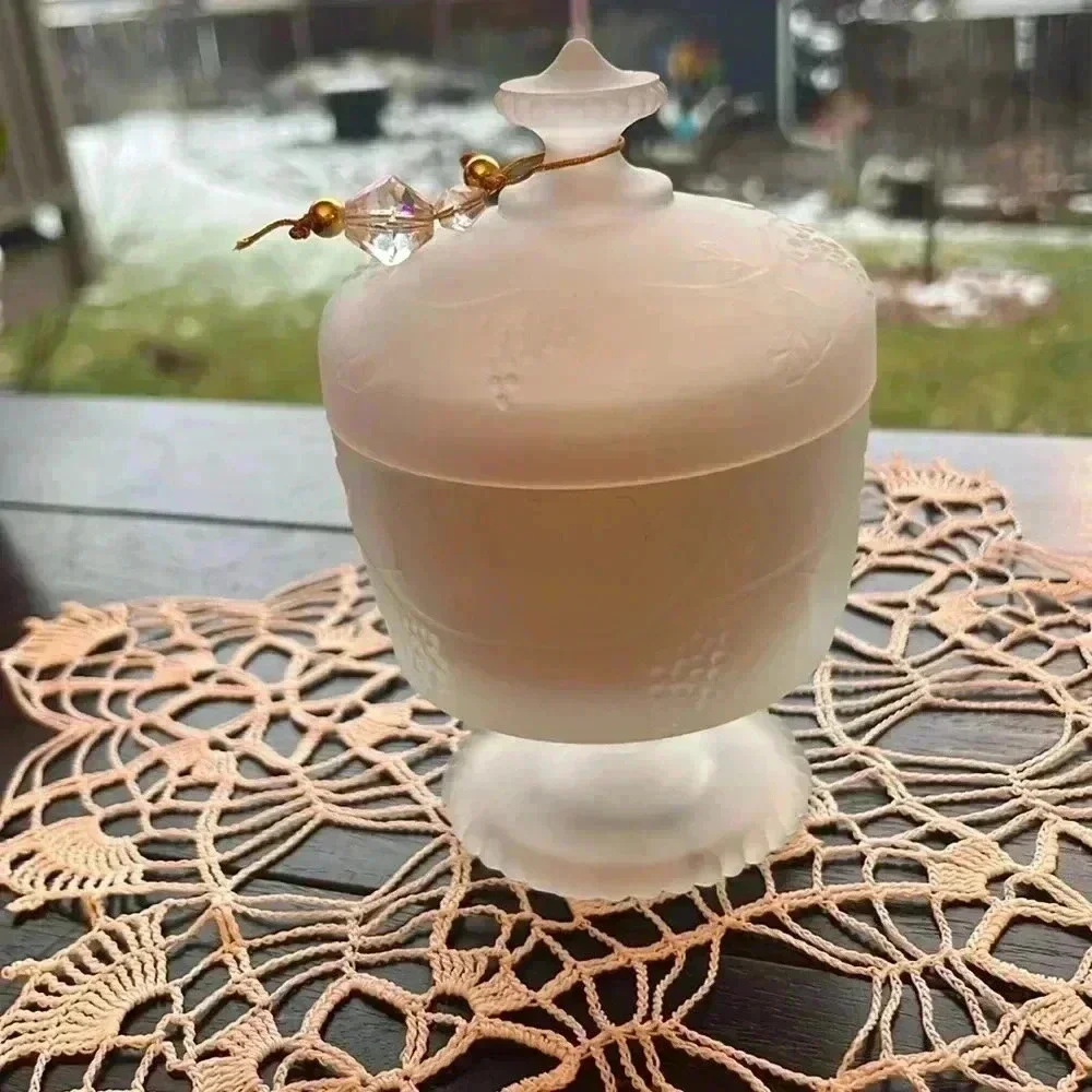 Hand Poured Soy Candle Using Upcycled Vintage Glasssware “Winter” - Picture 1 of 8